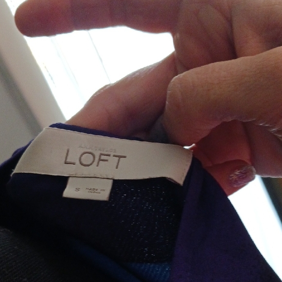 SPECIAL 2/$25 Loft Casual Blue and Purple  Mini Dress MENTION DISCOUNT IN BUNDLE - Picture 6 of 6
